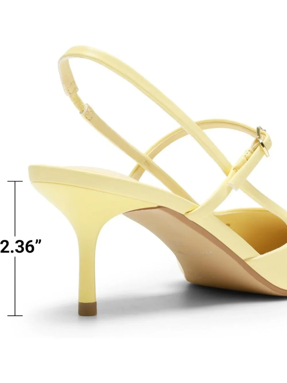 DREAM PAIRS Women's Yellow Kitten Slingback Pointed Closed Toe Heels Shoes